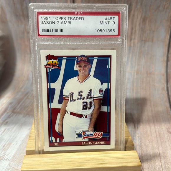 1991 Topps Traded Jason Giambi #45T PSA Mint 9 Baseball Card Item #ME556 - Picture 1 of 3